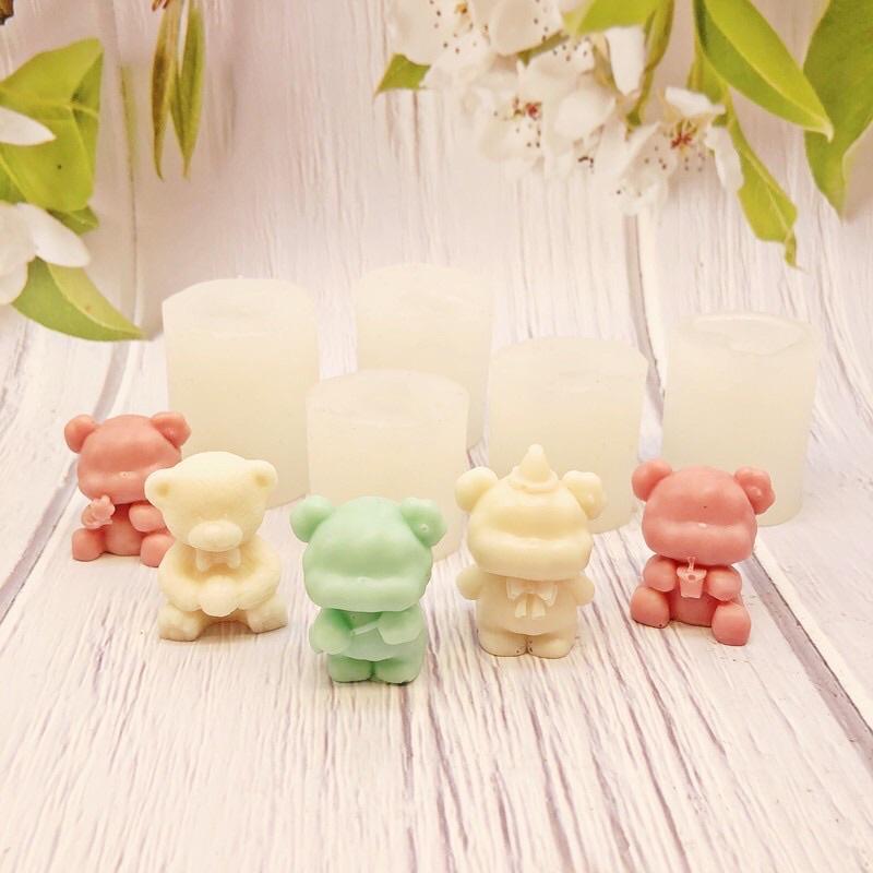 Combo Nến Thơm Hai Chú Gấu Mini Xinh Xắn, Phụ Kiện Decor - Dory Lab