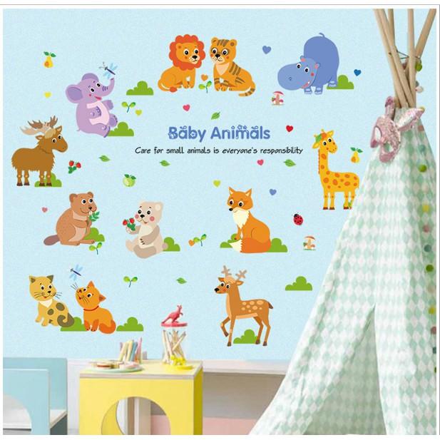 Decal trang trí tường - Thú Vui Chơi kèm chữ tiếng anh a.h