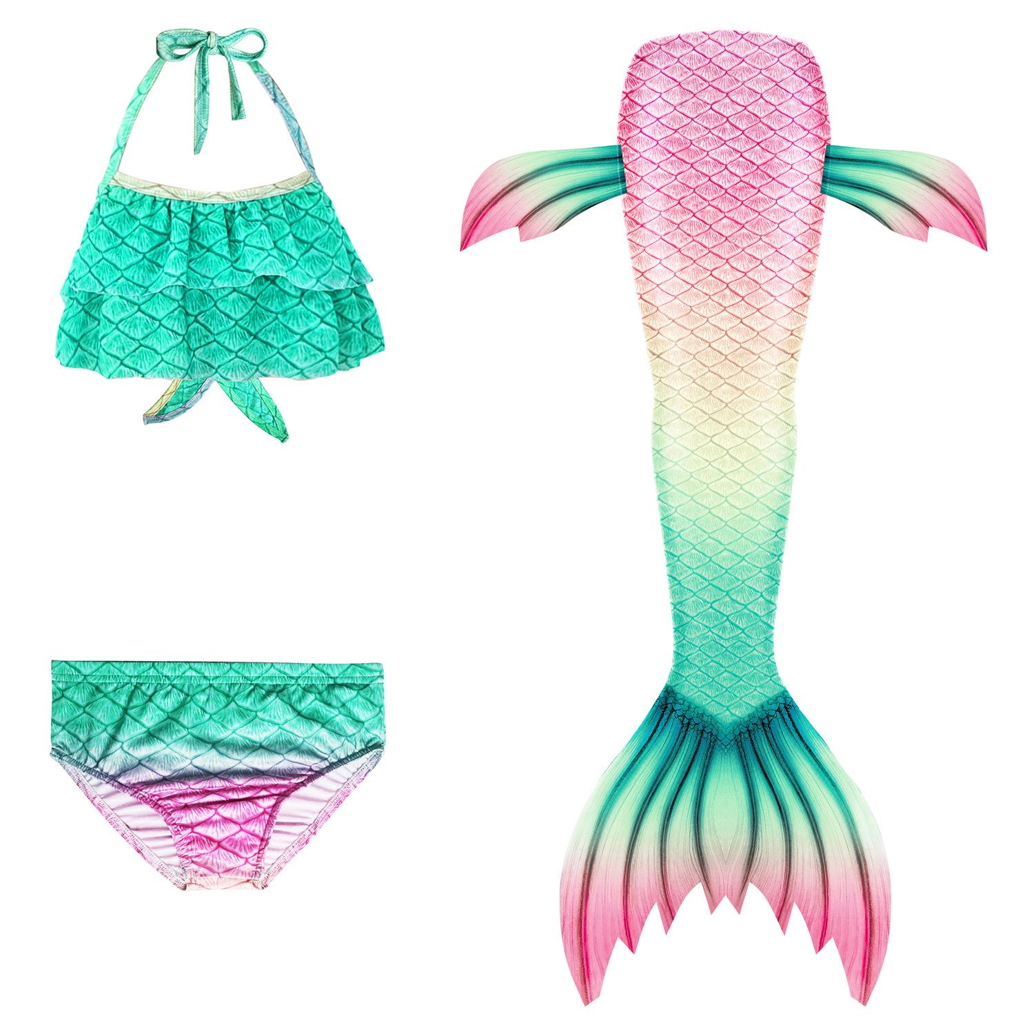 Trẻ Em Bé Gái Ba Bộ Nàng Tiên Cá Đuôi Đồ Bơi Bikini Trẻ Em Hot MÙA HÈ Đồ Bơi Cho Đảng Trang Phục Hóa Trang