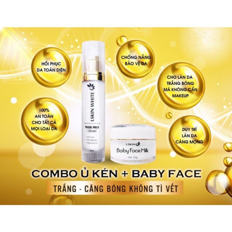 Bộ Chăm Sóc Da Mặt Cao Cấp Kem Ủ Trắng Mask Milk Cream + Kem Cấy Trắng Baby Face Milk Thương Hiệu Lskin - Cấp Nước, Giữ Ẩm, Chống Lão Hóa Và Căng Bóng Làn Da, Tái Tạo Da Từ Sâu Bên Trong