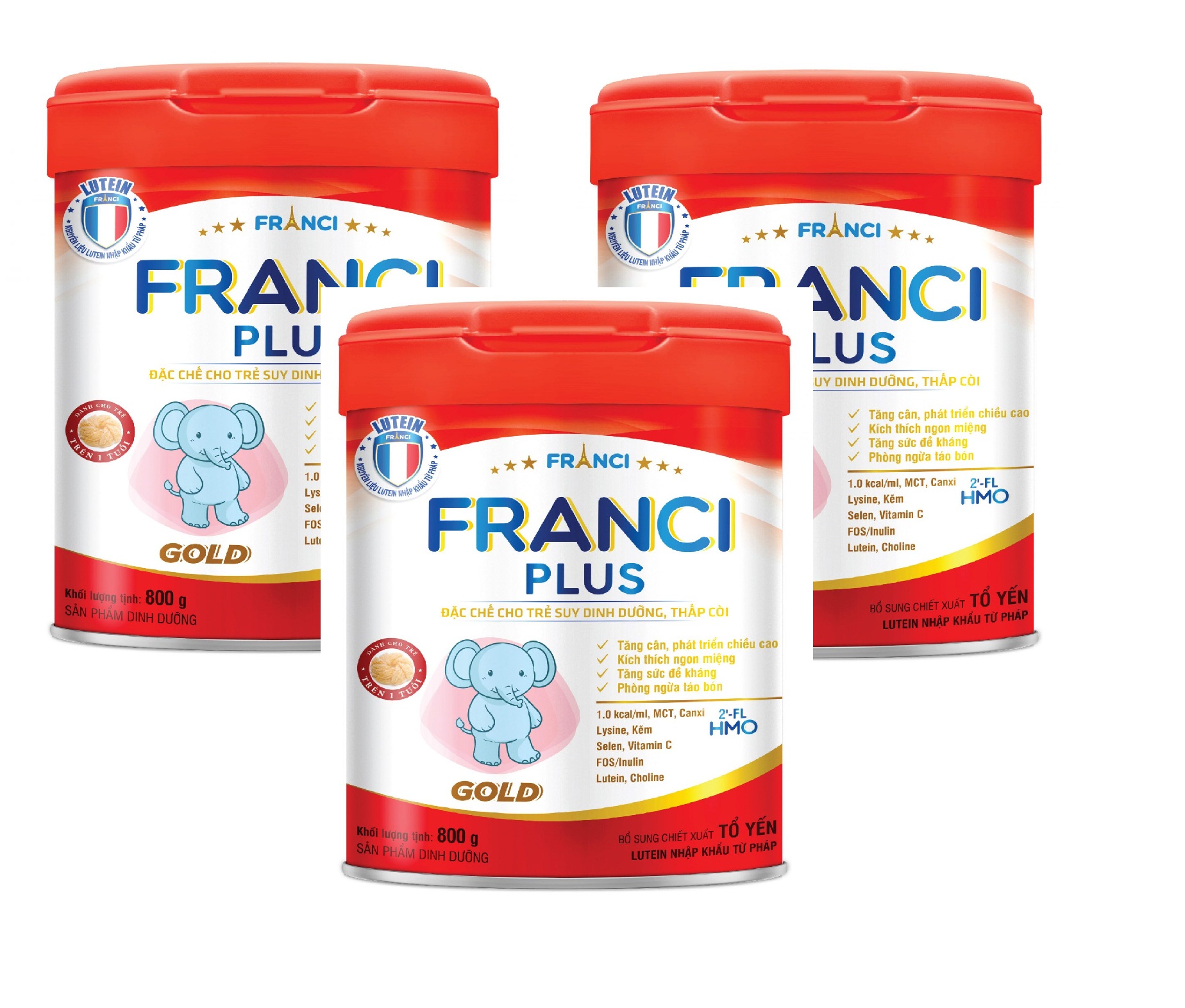 Combo 3 lon Sữa công thức FRANCI PLUS GOLD lon 800g – Giúp bé không còn suy dinh dưỡng, thấp còi