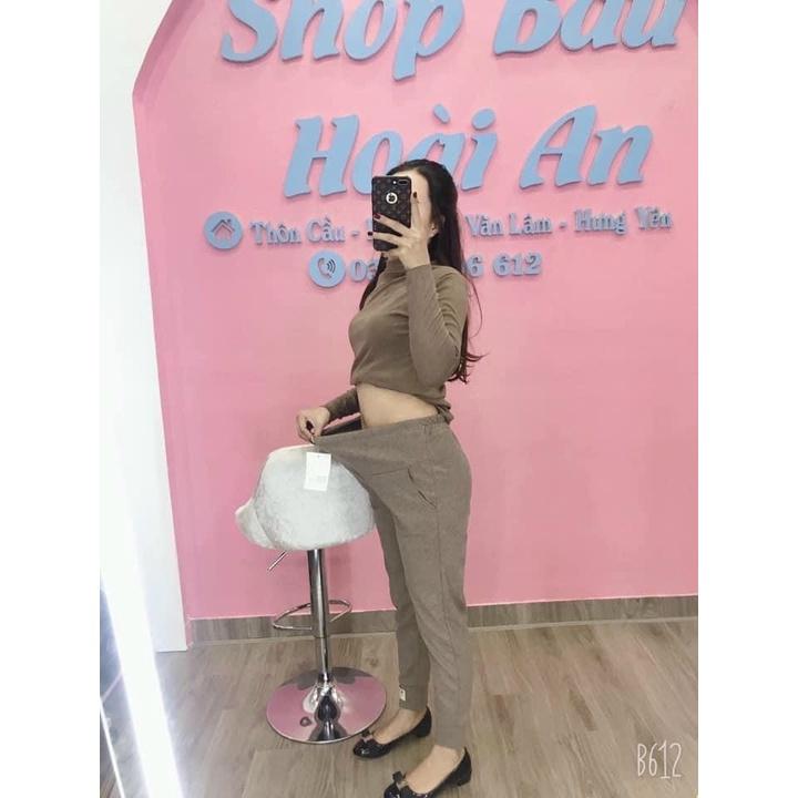 QUẦN BẦU NHUNG TĂM BO GẤU DÁNG THỂ THAO CHẤT LIỆU MỀM MỊN ẤM ÁP
