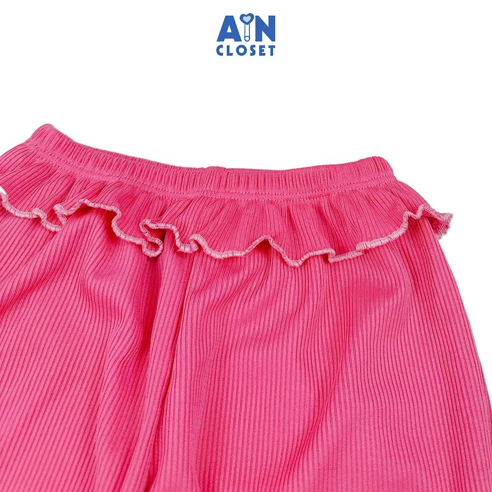Quần Legging dài bé gái họa tiết Gân Hồng Sen Thun cotton - AICDBGYCQBB6 - AIN Closet
