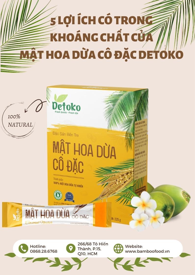 Mật Hoa Dừa Detoko Hộp 15 Gói Tiện Lợi Phiên Bản Cao Cấp Nguyên Chất, Ổn Định Đường Huyết, Tăng Sức Đề Kháng