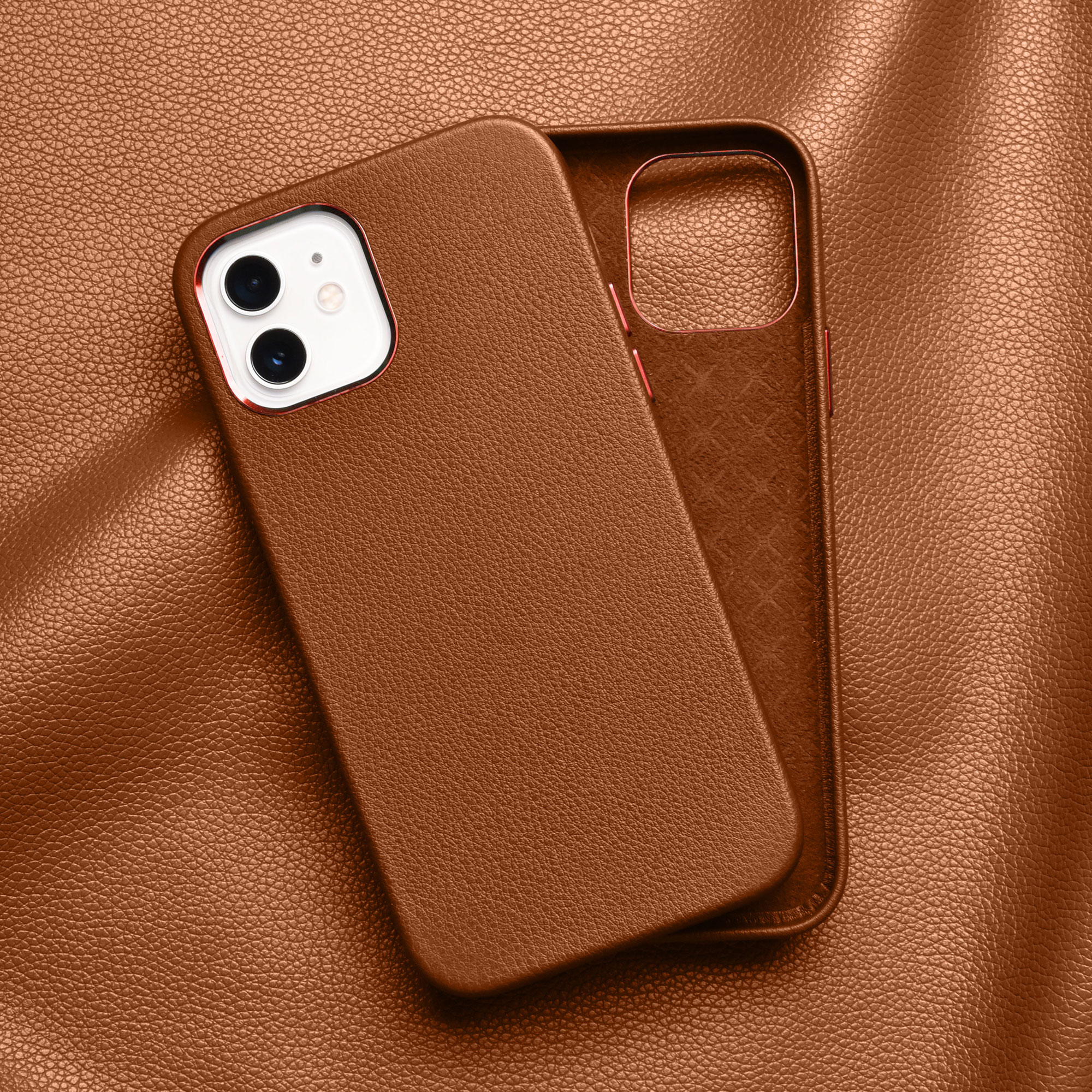 Ốp Da Wiwu Calfskin Phone Case Dành Cho Iphone 13 Promax Chất Liệu Da Bê, Chống Nước, Chống Để Lại Vân Tay - Hàng Chính Hãng