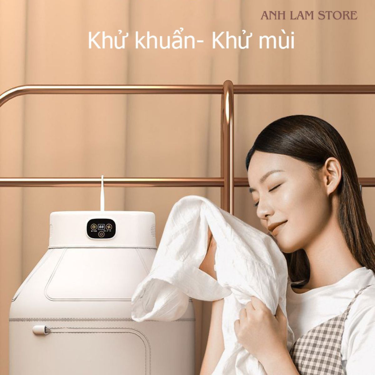 Máy Sấy Quần Áo Tròn FOLDING GYJ-002 Đa Năng Gấp Gọn, Ánh Sáng Xanh Khử Trùng Khử Khuẩn, 2 Chế Độ, Tiết Kiệm Không Gian Hàng Chính Hãng