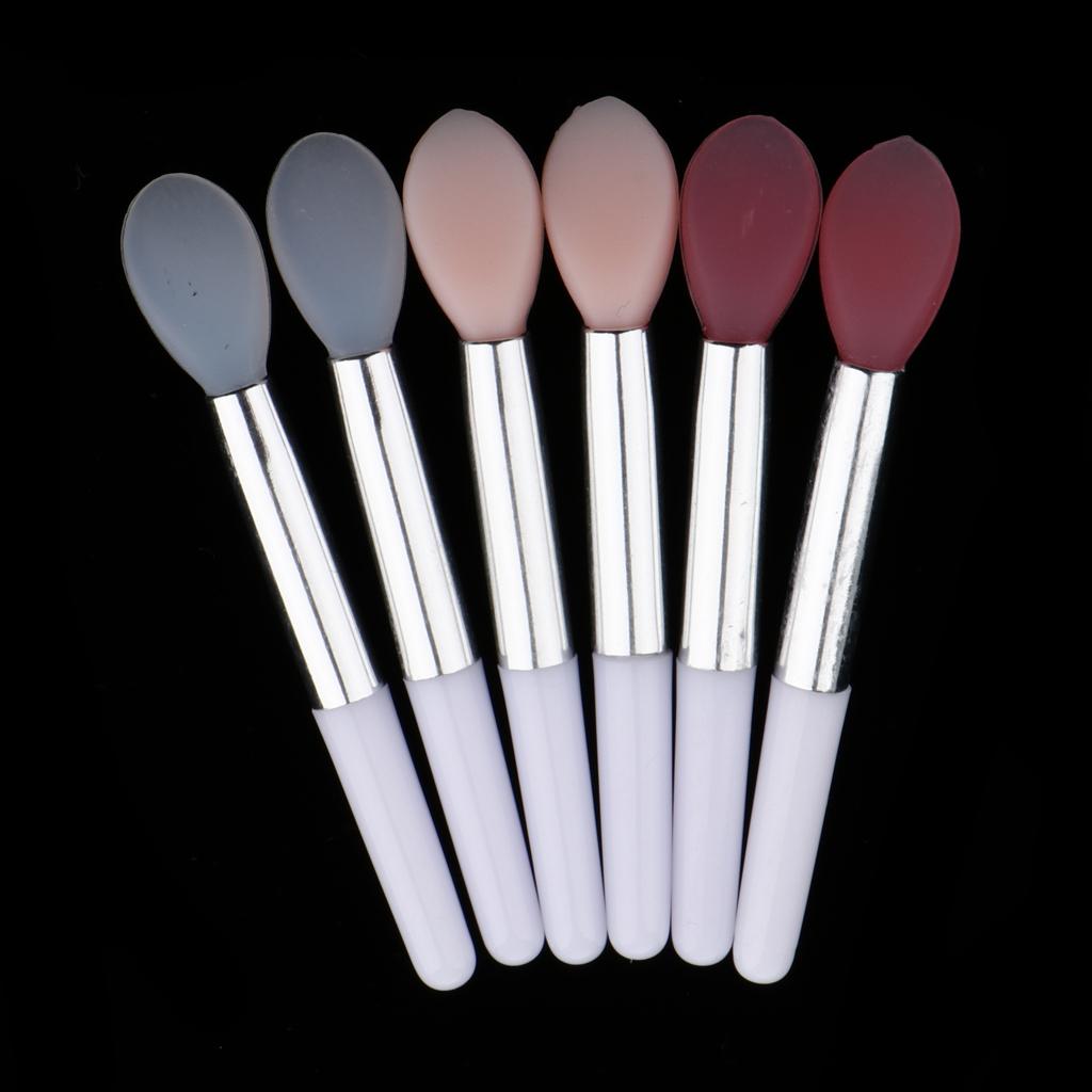 6 Pieces Soft Silicone Makeup Brushes Set Lip Cream Balm Oil Cosmetic Tools