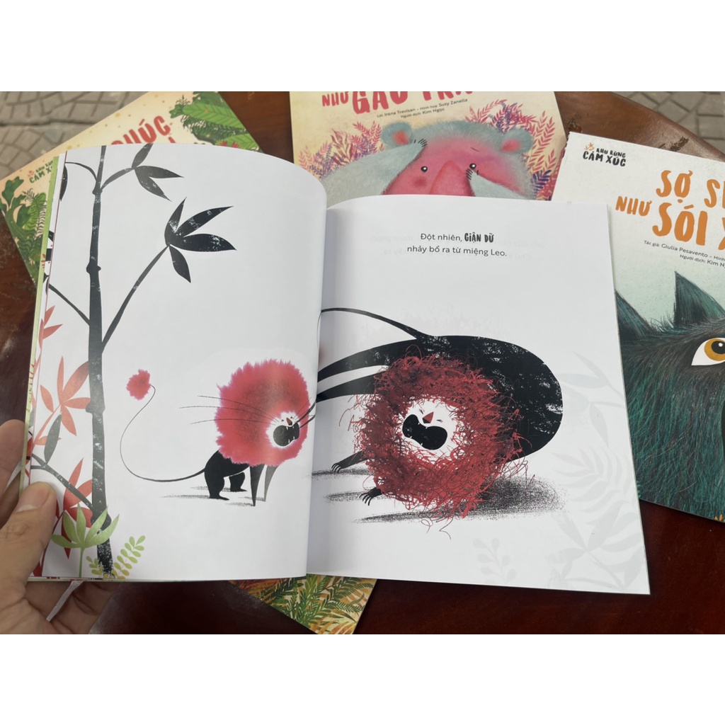 COMBO KHU RỪNG CẢM XÚC : Hạnh phúc như Gà Con, Giận dữ như Sư Tử, Sợ sệt như Sói Xám, Nhút nhát như Gấu Trắng, Ích kỉ như Đười Ươi – Giulia Pesavento, Susy Zanella - Kim Ngọc dịch - Nxb Kim Đồng