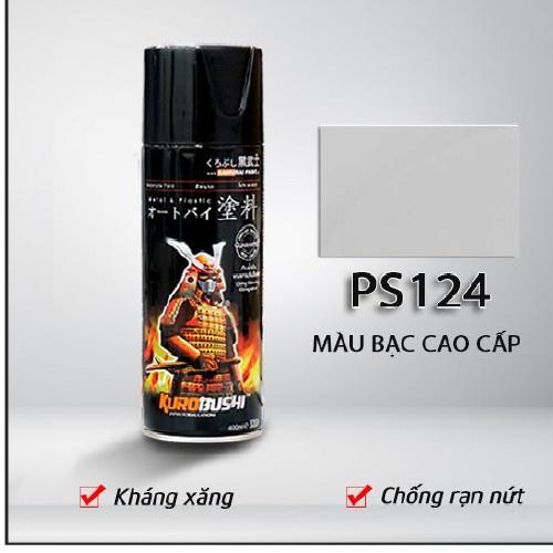 COMBO Sơn Samurai MÀU BẠC CAO CẤP PS124 gồm 3 chai đủ quy trình độ bền cao (Lót – màu bạc PS124 - Bóng )