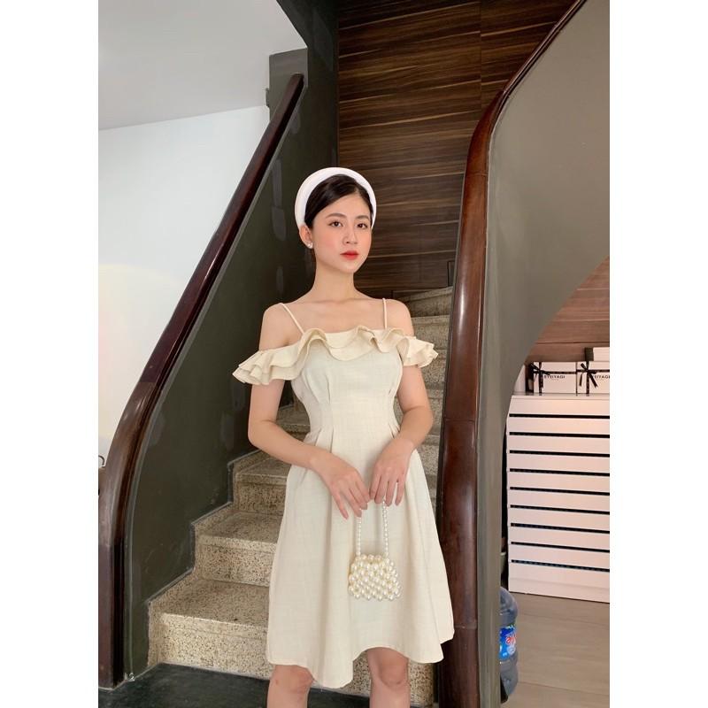 Đầm bèo nhún thiết kế màu xanh Mint Siêu Điệu Đà ẢNH THẬT