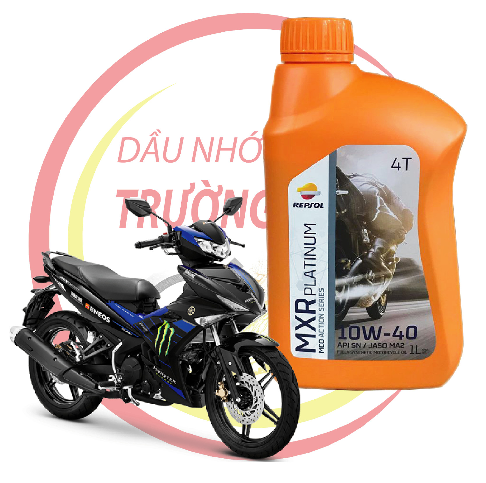  Nhớt 100% tổng hợp Repsol MXR Platium Racing 10W40 dành cho xe số, tay côn