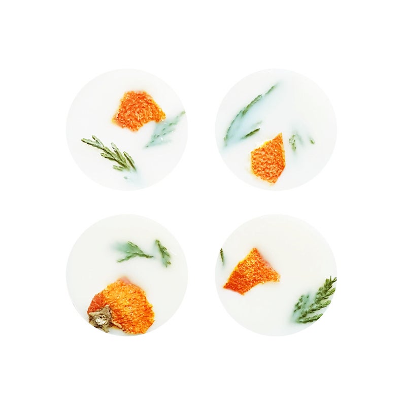 Combo 4 viên sáp làm thơm tủ và đồ vải, hương thơm của hỗn hợp tinh dầu bách xù và tinh dầu cam, 100ml