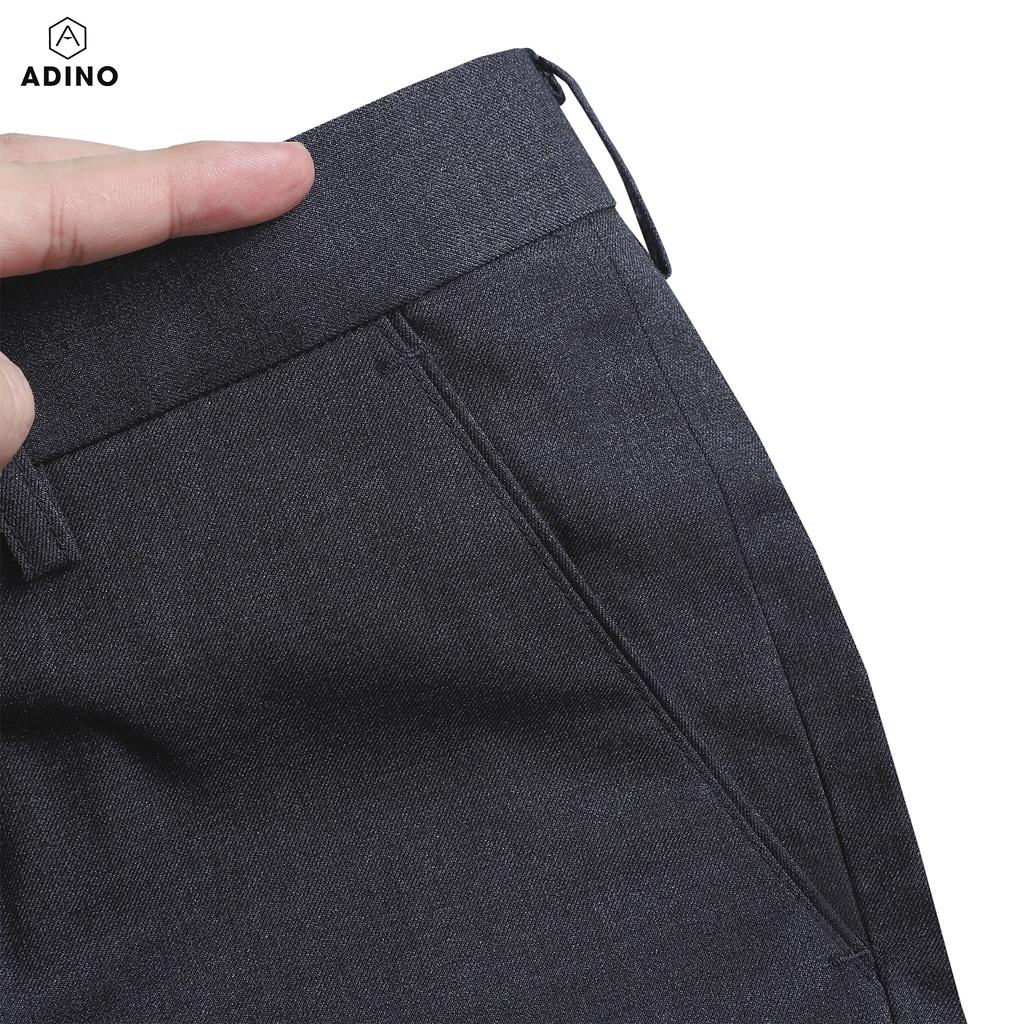 Quần âu nam màu ghi đậm ADINO vải cotton dày không bai không xù dáng công sở ống đứng hơi côn QA117