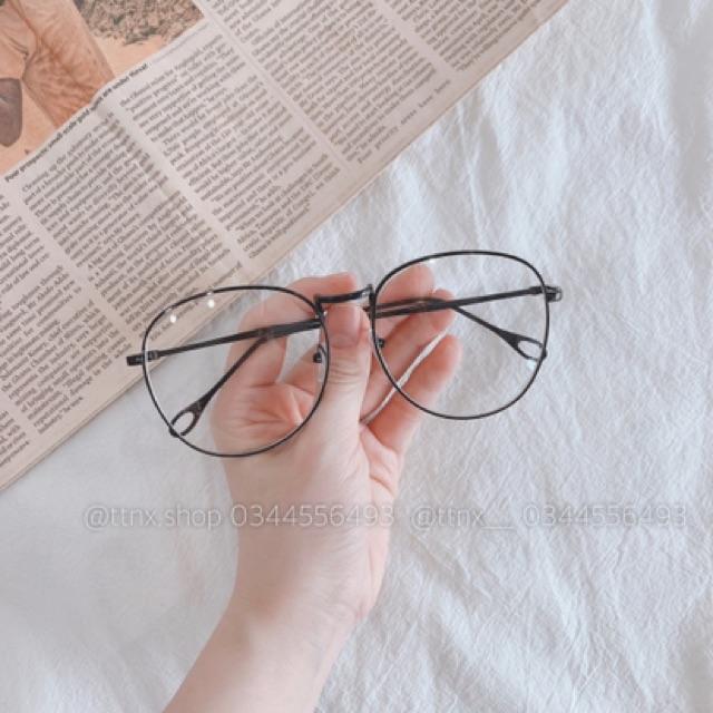 Kính gọng kim loại mắt to cao cấp