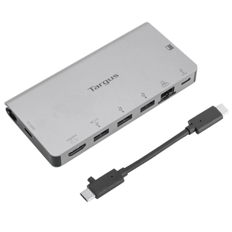 Cổng chuyển TARGUS 8 in 1 USB-C Docking Station với cáp USB-C có thể tháo rời - DOCK414- Hàng chính hãng