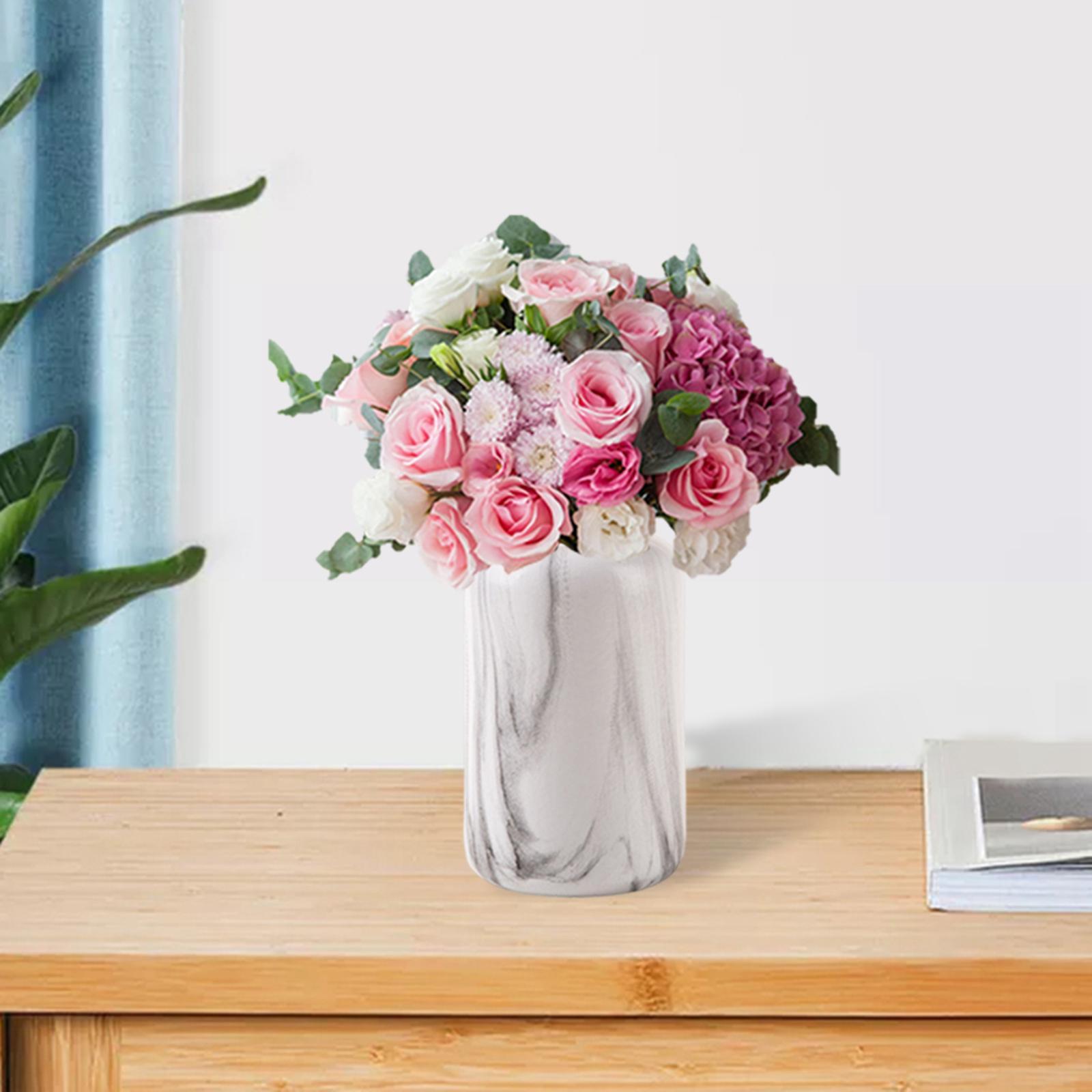Modern Marble Ceramic Flower Vase Decorative for Table Office Home Decor