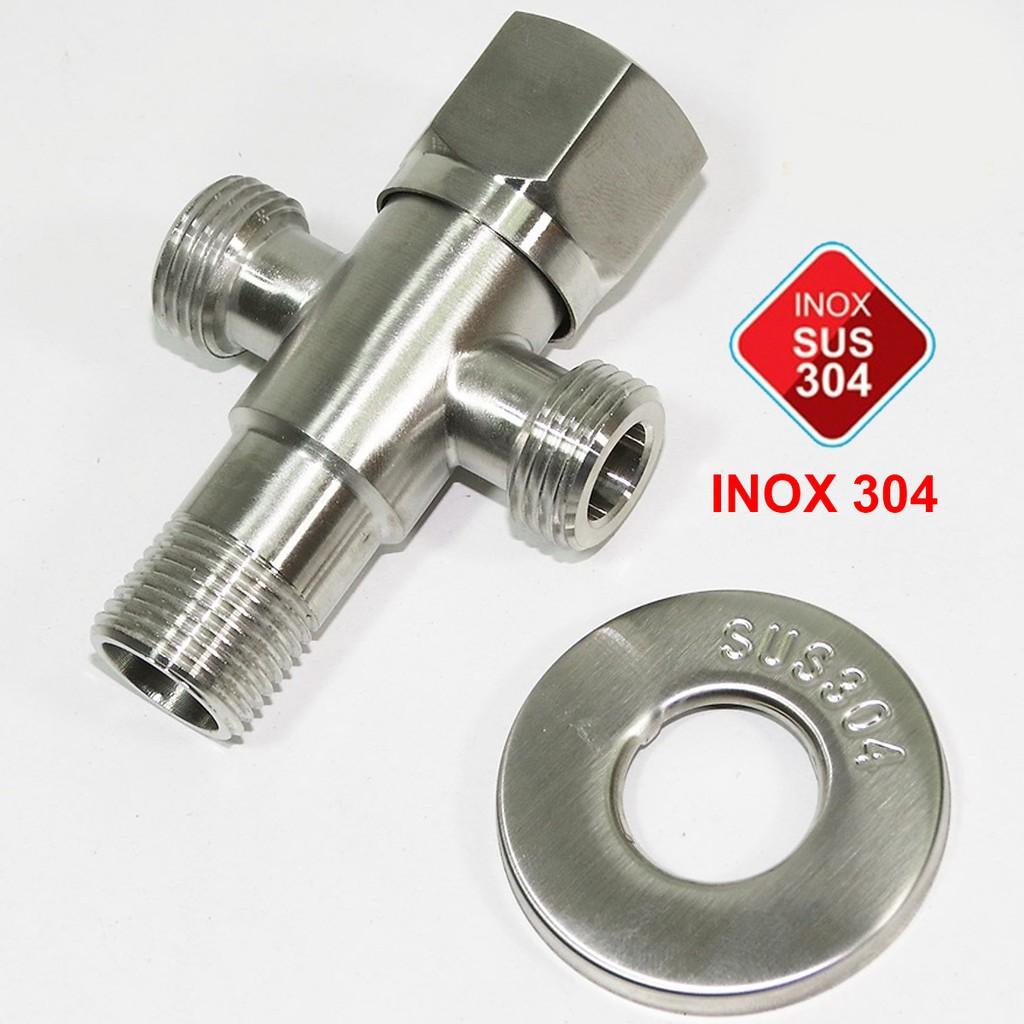 (XẢ KHOVan T cầu , t cầu. Giảm áp chia bồn cầu Inox SUS 304,Van T Chia Nước cho vòi xịt vệ sinh và bồn cầu inox