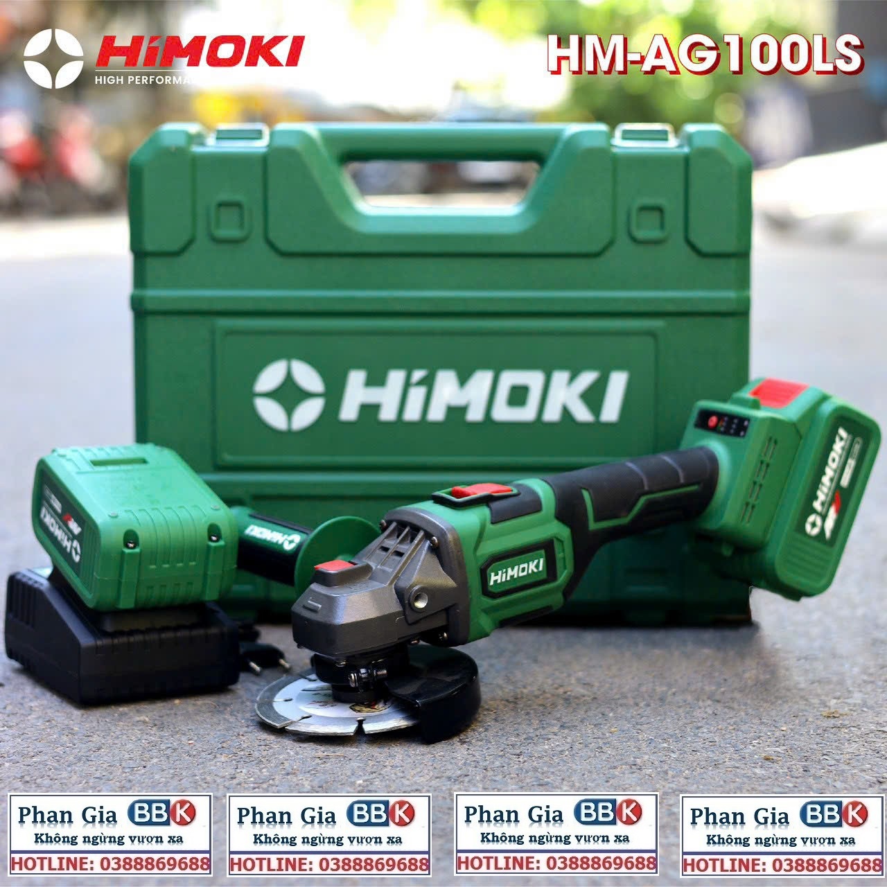 Máy Mài Pin HIMOKI 21V Không Chổi Than - Máy Cắt Cầm Tay Pin 10 Cell - HÀNG CHÍNH HÃNG