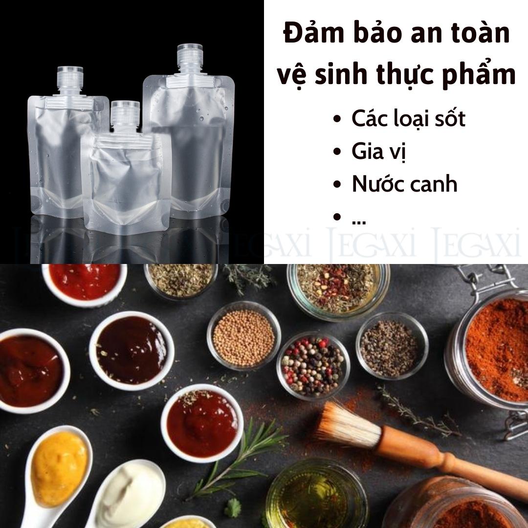 Túi Đựng Gia Vị Nước Sốt Nước Chấm Nước Tương Xì Dầu Muối Tiêu Nilon Trong Suốt Có Nắp Vặn Tiện Lợi Nhỏ Gọn Legaxi