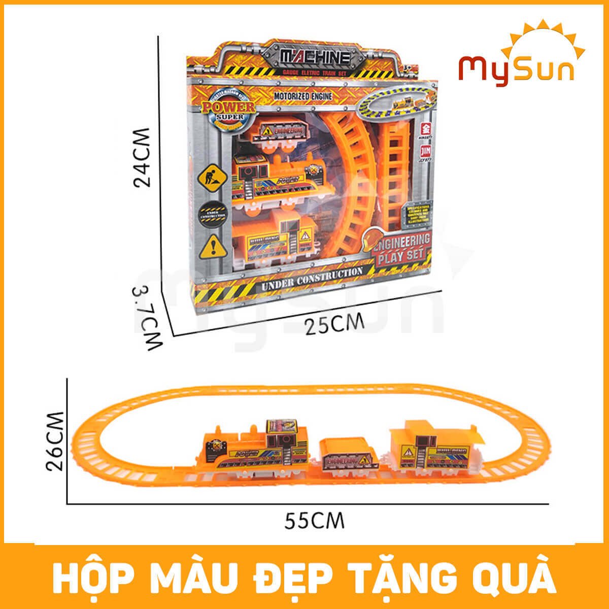 Xe lửa đồ chơi có đường ray chạy bằng pin cho bé MySun