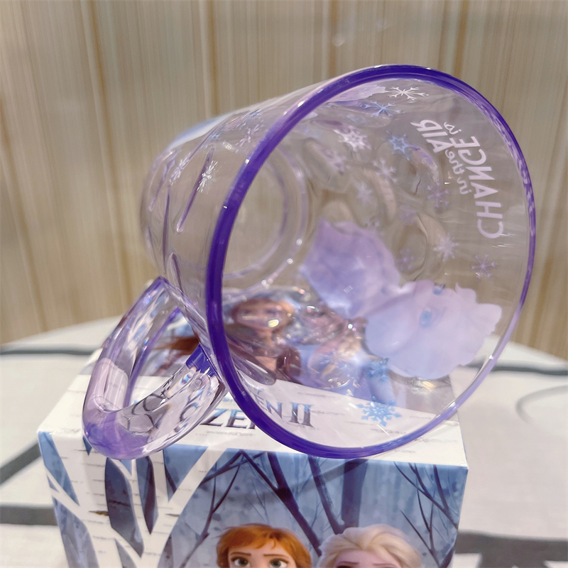 Ly nhựa pha lê trong suốt Disney có quai cầm tay hình Elsa và Anna Frozen 2 cho trẻ em