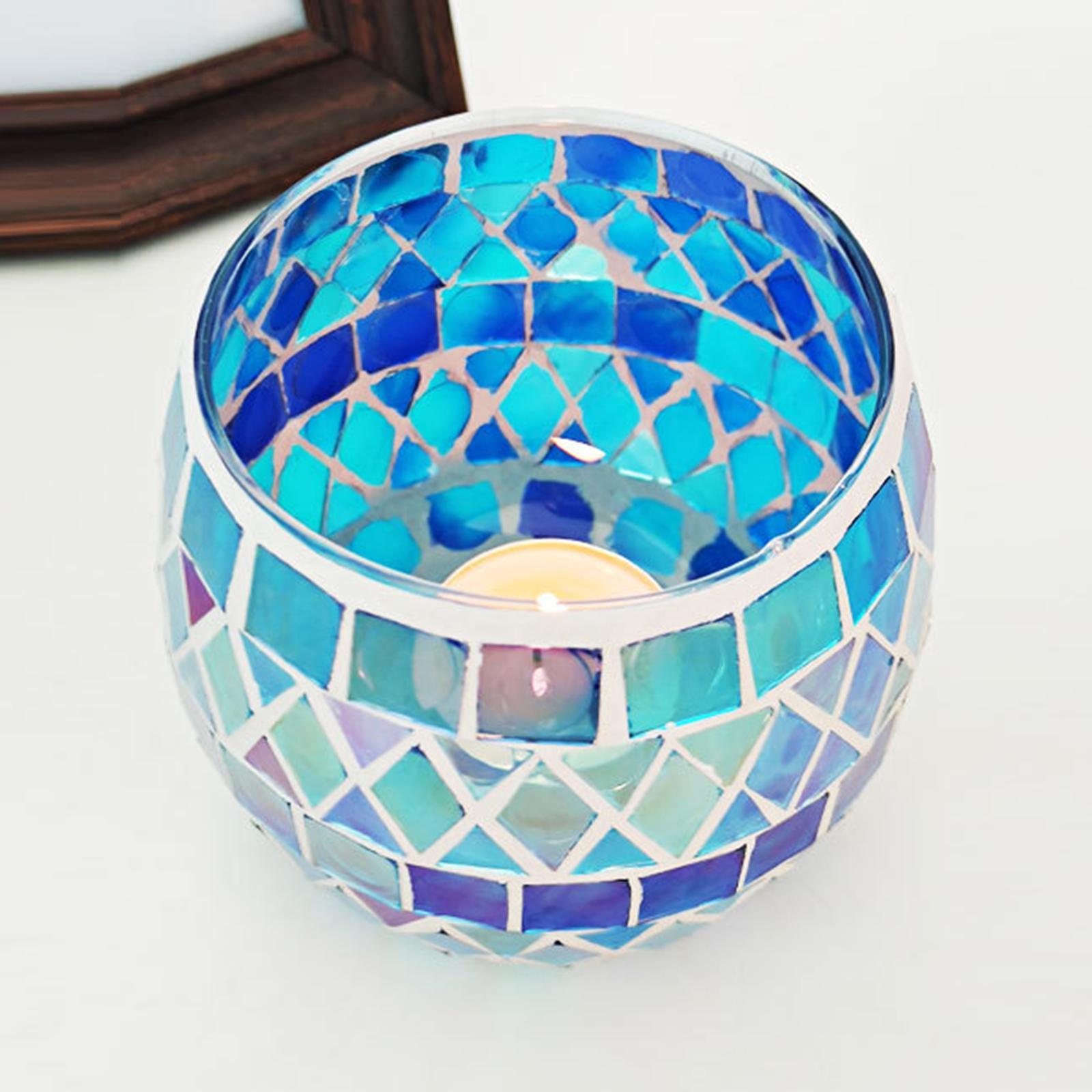 Mosaic Candle Holder Tea Light Holder for Gift Dining Room Home Ornament