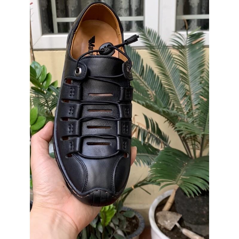 Giầy rọ nam mùa hè cao cấp siêu mềm thoáng Tomshoes, cam kết da thật 100%