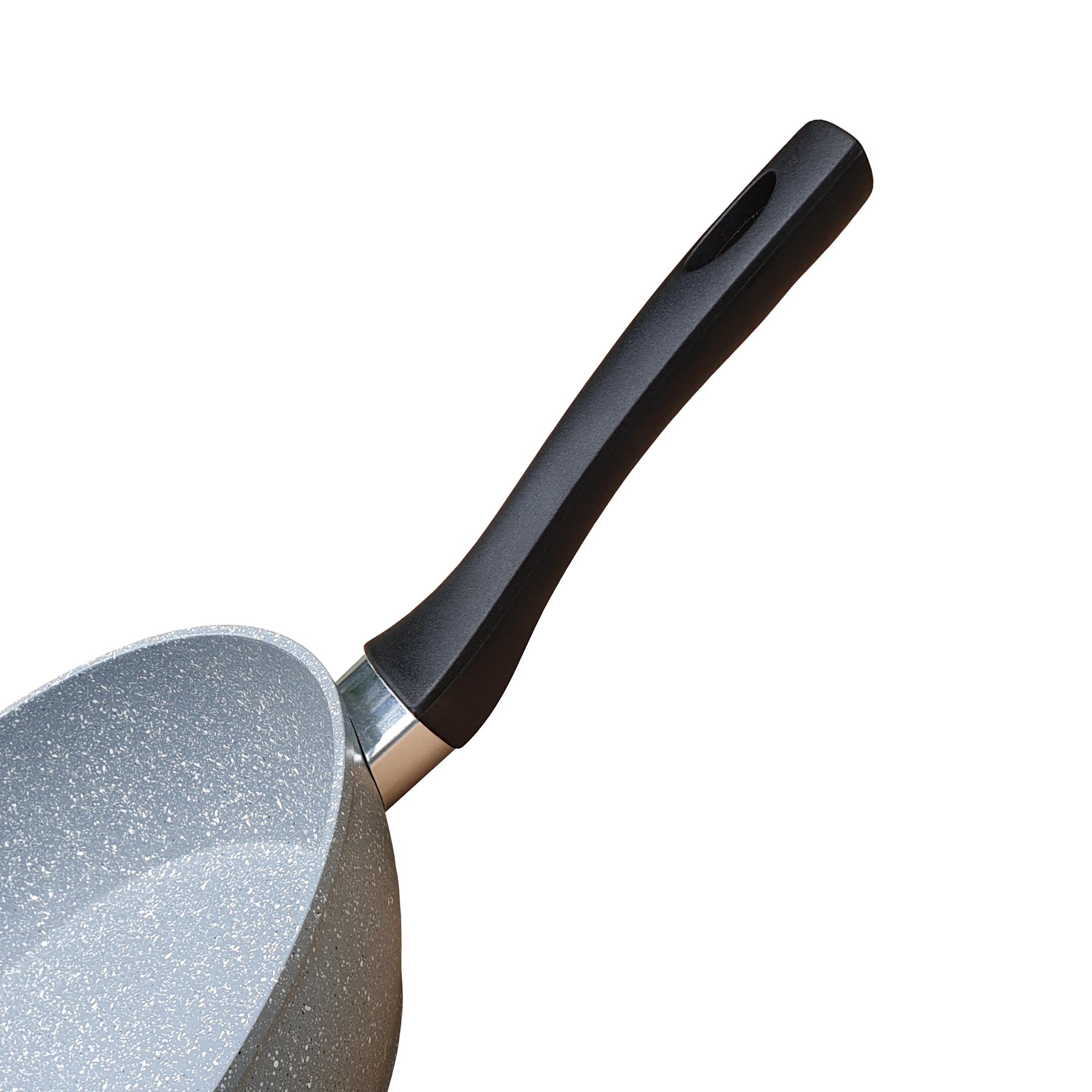 Chảo vân đá chống dính đáy từ sâu lòng GREEN COOK GCP02-24IHB 24 cm tay cầm chịu nhiệt màu đen - Hàng chính hãng