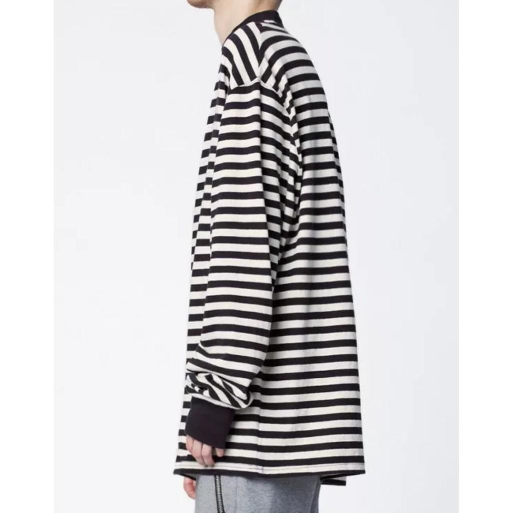 Áo Thun Sweater Unisex tay dài nam Sọc Ngang Cổ Lọ TNS103 aothununisex