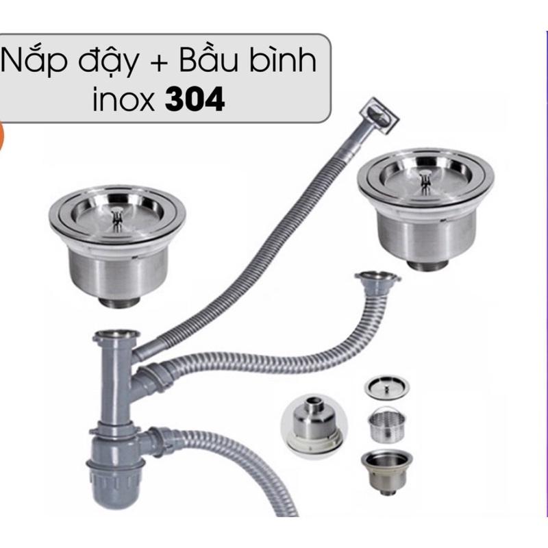 BỘ XIPHON CHẬU RỬA BÁT INOX 304 loại 1 HỐ VÀ 2 HỐ