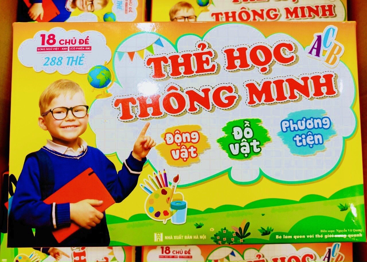 ￼Flash card A5 Khổ B- Thẻ học Thông Minh 18 chủ đề cho bé (Song ngữ Việt Anh)