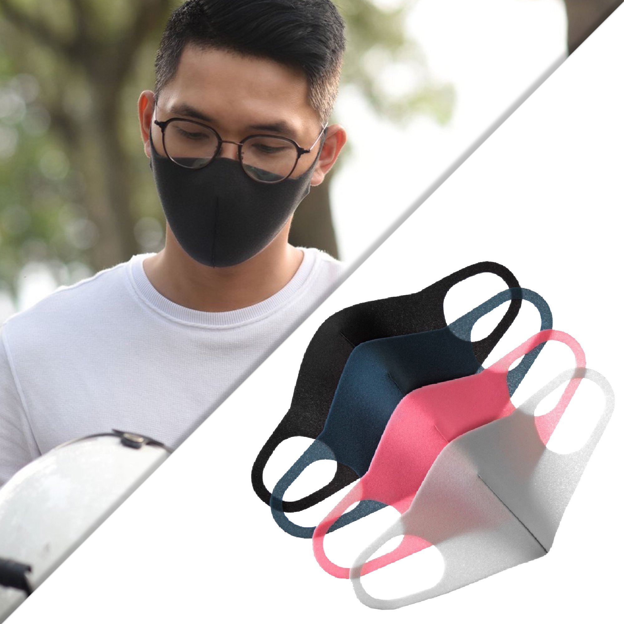 COMBO 3 Cái Khẩu Trang A-Mask 3D Kháng Khuẩn - Lọc Bụi Mịn - Tái Sử Dụng Nhiều Lần