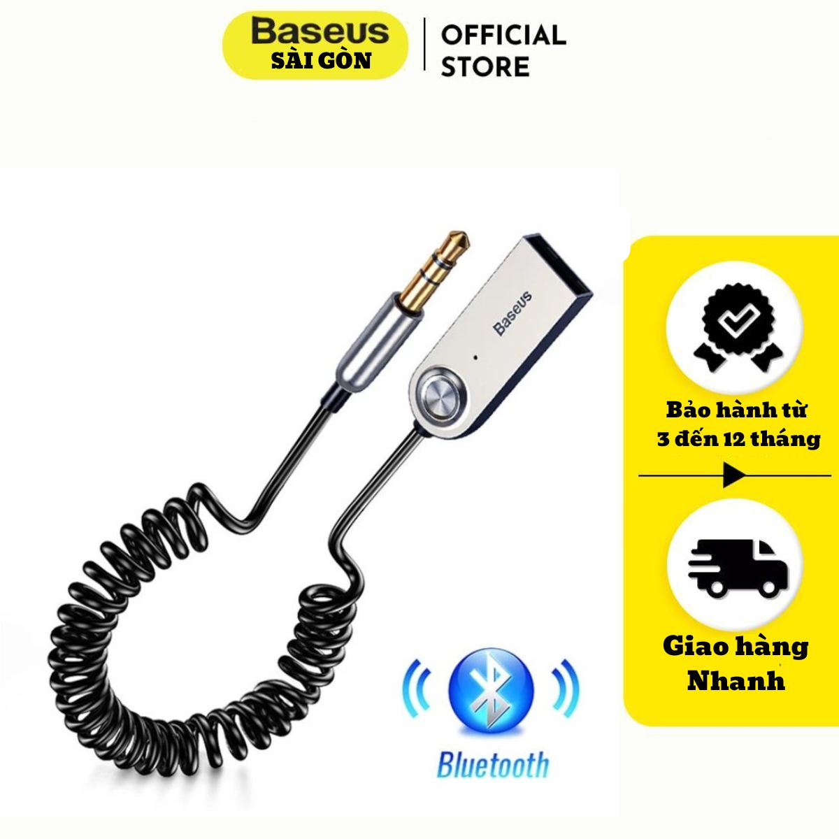 Bộ chuyển âm thanh Baseus Audio Adapter BA01 USB Wireless USB ra 3.5 AUX CABA01 - Hàng chính hãng