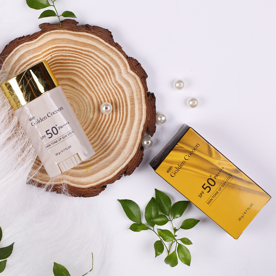 Thanh lăn chống nắng nâng tone tơ tằm vàng Golden Cocoon SPF50+ PA++++ Skin tone up Sun stick Hàn Quốc