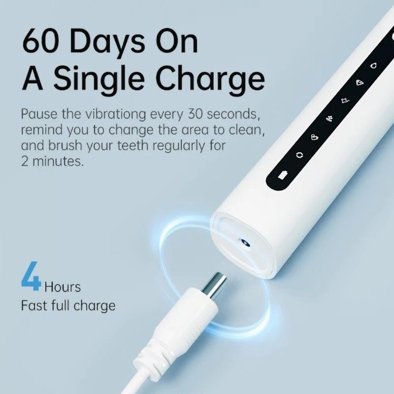 Bàn chải điện TEKKIN TI-863 5 chế độ tặng hộp đựng cá tính đánh cực mạnh  - hàng chính hãng