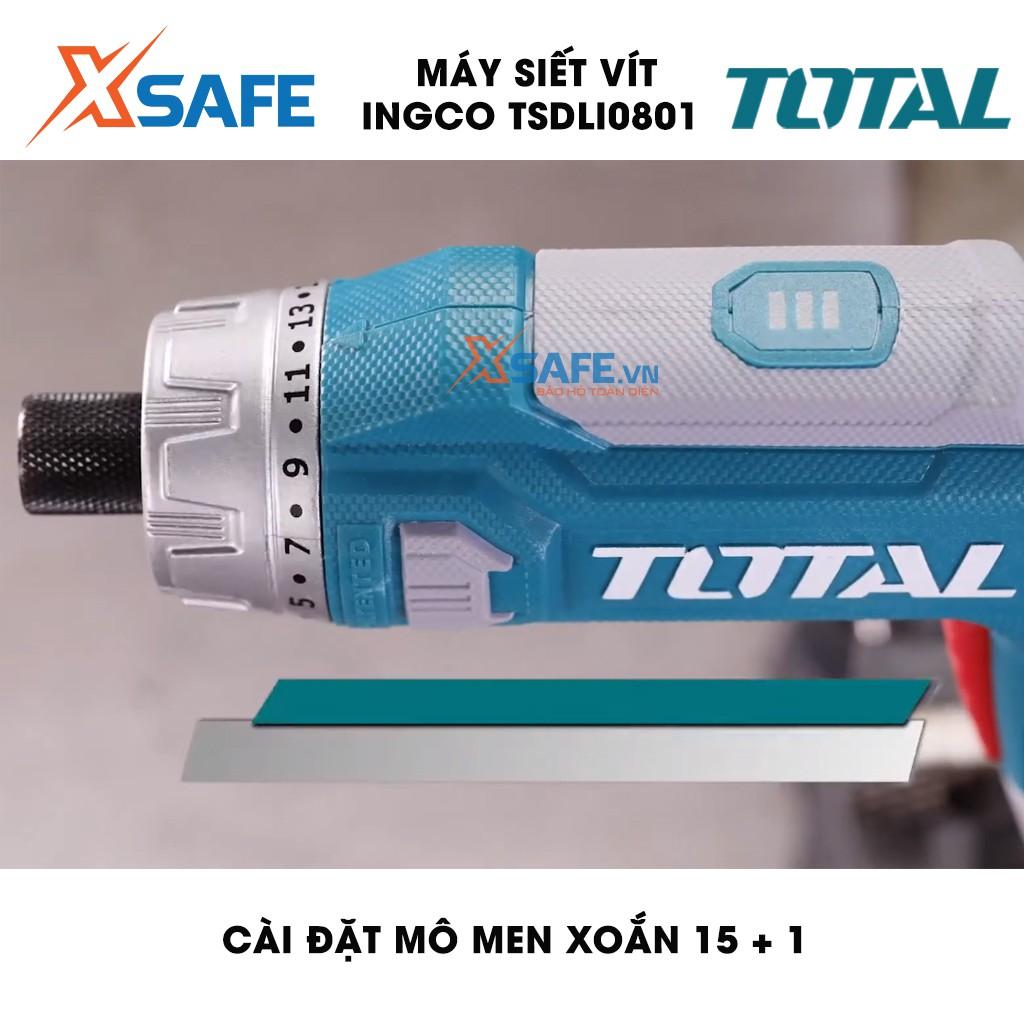 Máy Siết vít dùng pin Lithium 8V TOTAL TSDLI0801 Tặng kèm sạc 2 giờ, 10 mũi vít 25mm, 1 mũi từ và 4 mũi khoan HSS