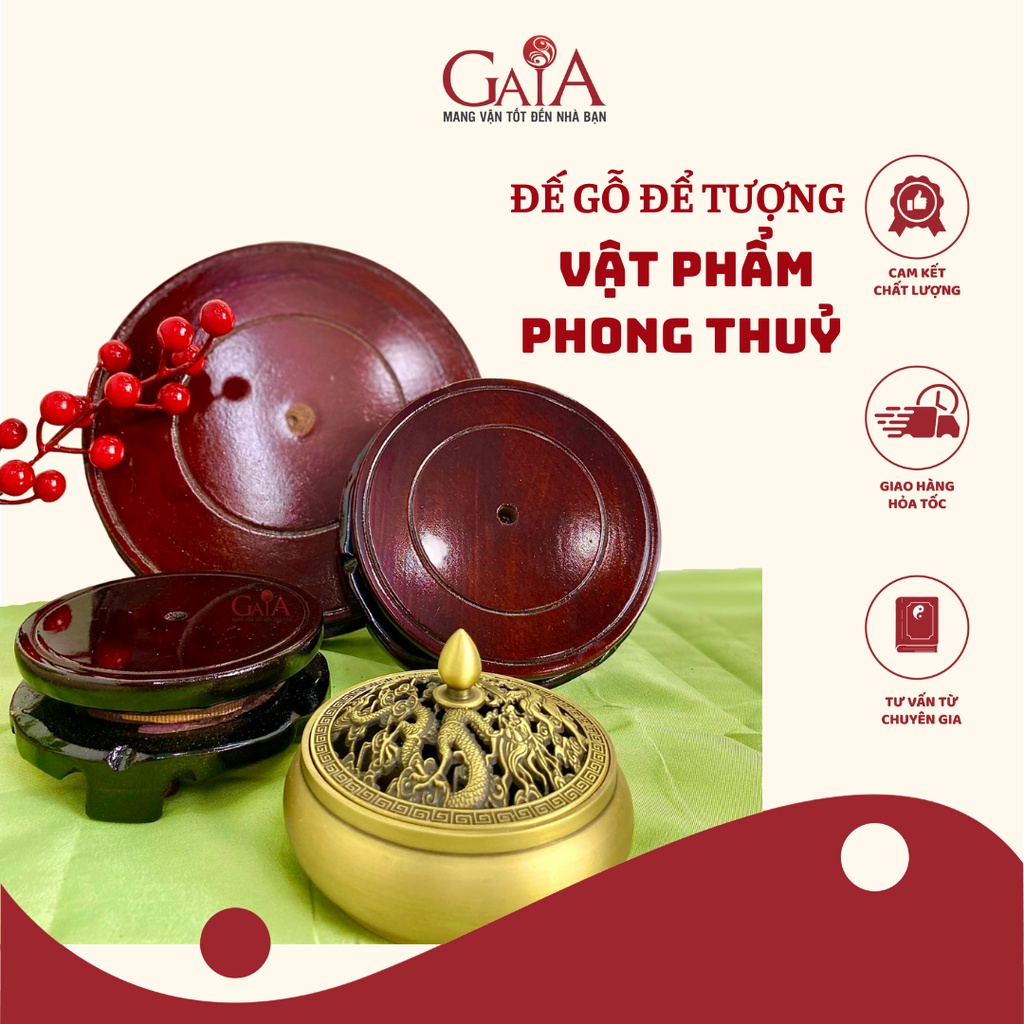 Đôn gỗ, đế gỗ, đế xoay đặt tượng thờ, vật phẩm phong thủy, bát tụ bảo