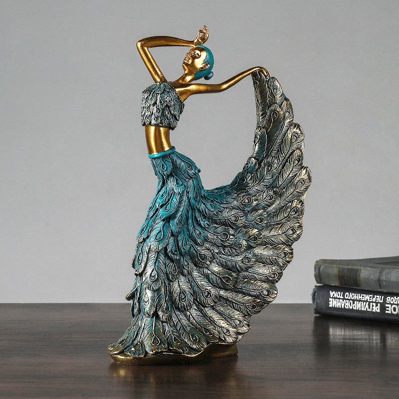 Cô Gái Khiêu Vũ Chim Công - Décor Nghệ thuật, Để Bàn, Kệ Tủ, Kệ Sách