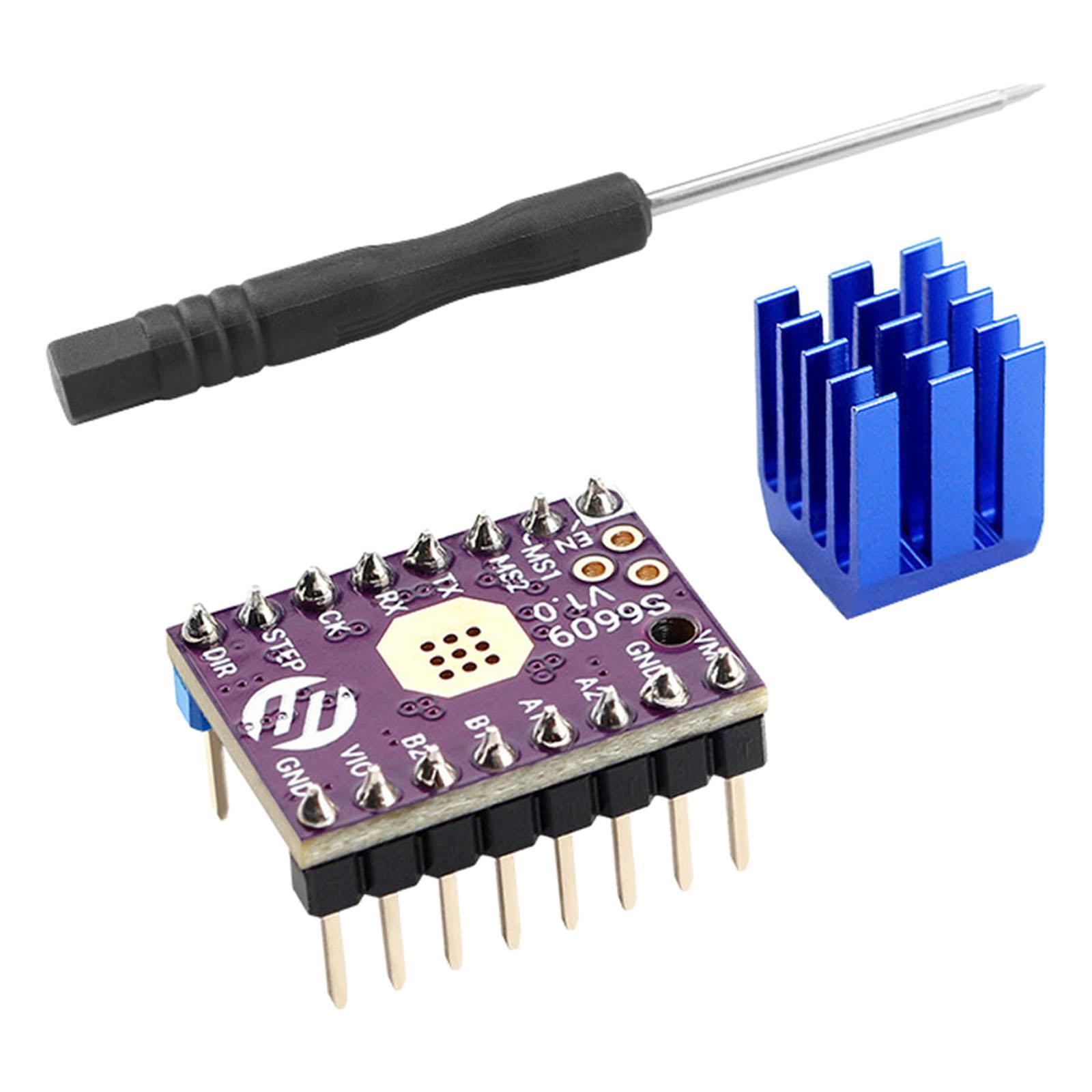 S6609 Stepstick Stepper Motor Driver Module UART, for 3D Printer Replace Tmc2208 Tmc2209 256 Microstep 3A Peak Current with Heat Sink