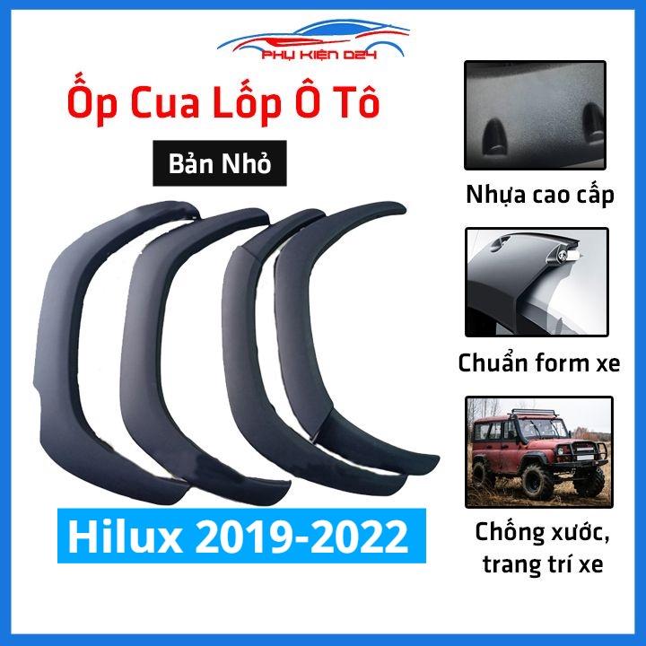 Bộ ốp cua lốp xe ô tô Hilux 2019-2020-2021-2022 bản nhỏ trang trí bảo vệ lốp xe