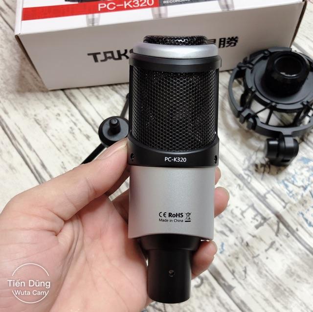 Mic thu âm Takstar PC K320 sound card alcron U16K MK3 chân đế dây livestream MA2 dây mic 3m- Bộ live stream k320 đầu đủ