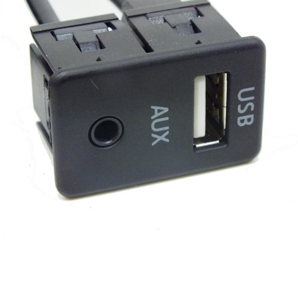 Car Audio Flush Mount USB 3.5mm AUX Male Mounting Adapter Panel Input