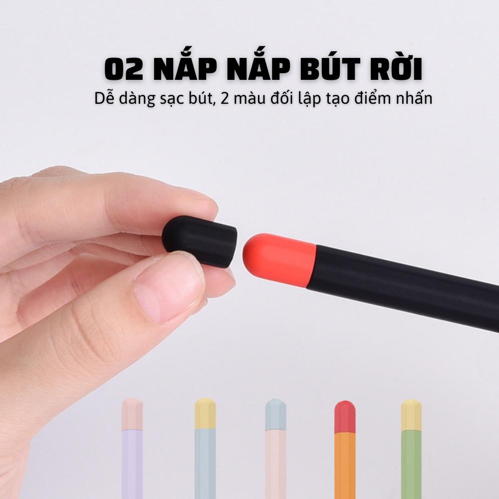 Bọc silicon, vỏ, case dành cho Apple Pen 1/2 và dành cho Stylus Gen 2 Pro, hỗ trợ hít vào cạnh Tablet và sạc không dây