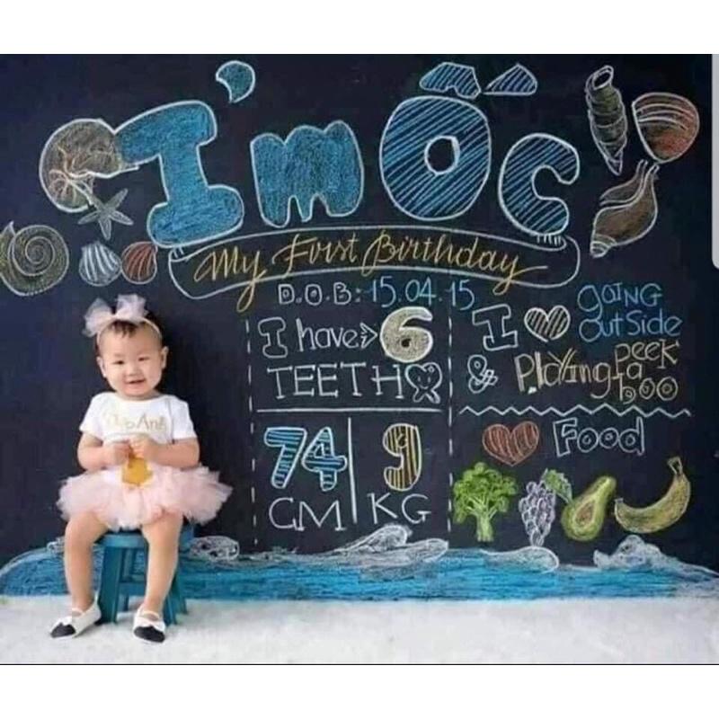 Bảng Đen Dán Tường _ Bảng Decal Dán Tường Cho Các Bé Tập Vẽ KT 0,45*2m