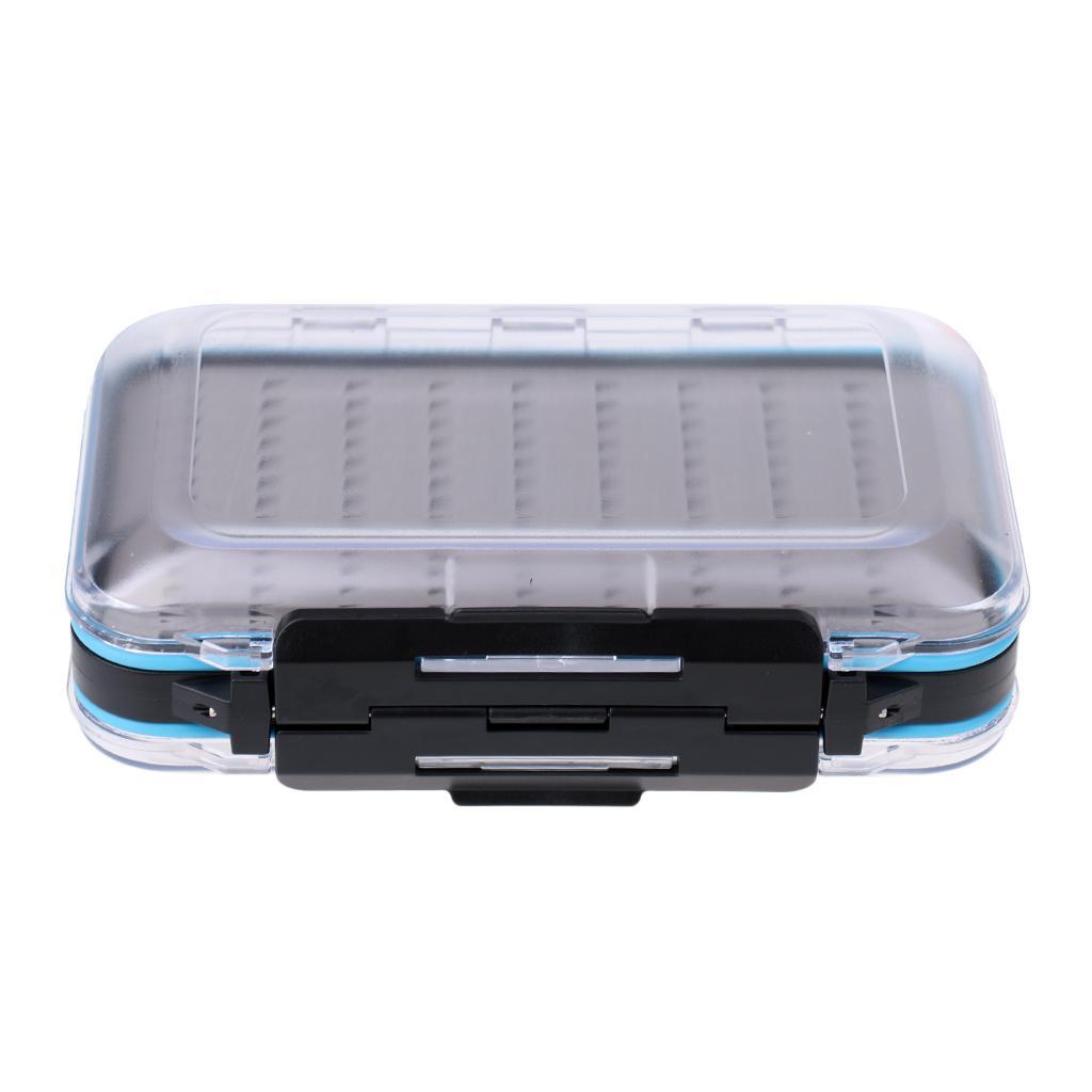 ABS Plastic High-capacity Two-sided Waterproof Fly Box Slit Foam/Easy Grip Foam Multi-function Fly Fishing Box
