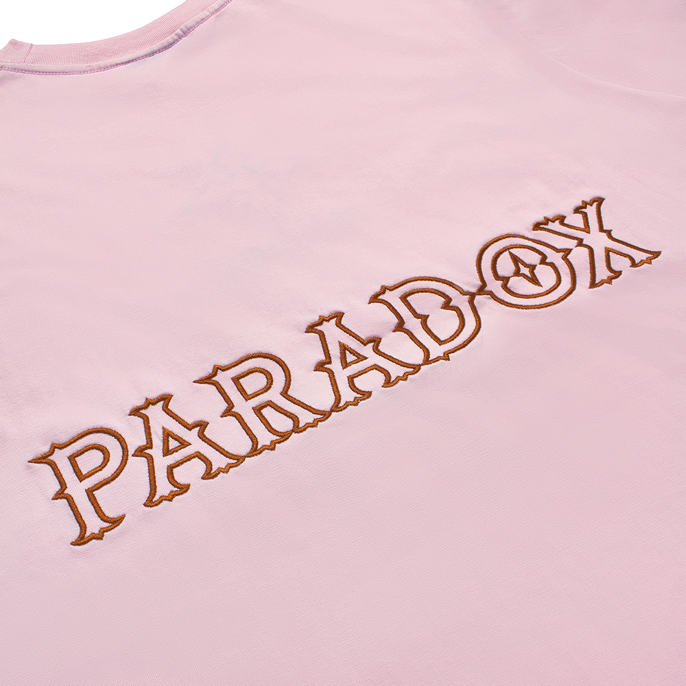 Áo thun form rộng Paradox tay lỡ - Unisex - In hình - ESSENTIAL EMBROIDERY - Màu hồng nhạt