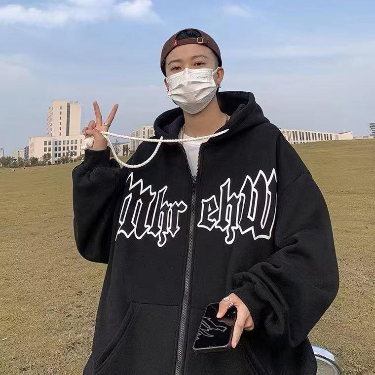 Áo Khoác Hoodie In Chữ Phong Cách Âu Mỹ Cho Cặp Đôi