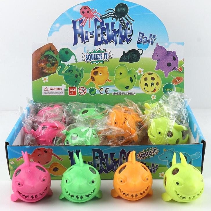 Cá mập squishy bóp ra hạt nở đồ chơi giải trí xả stress đàn hồi mềm mịn