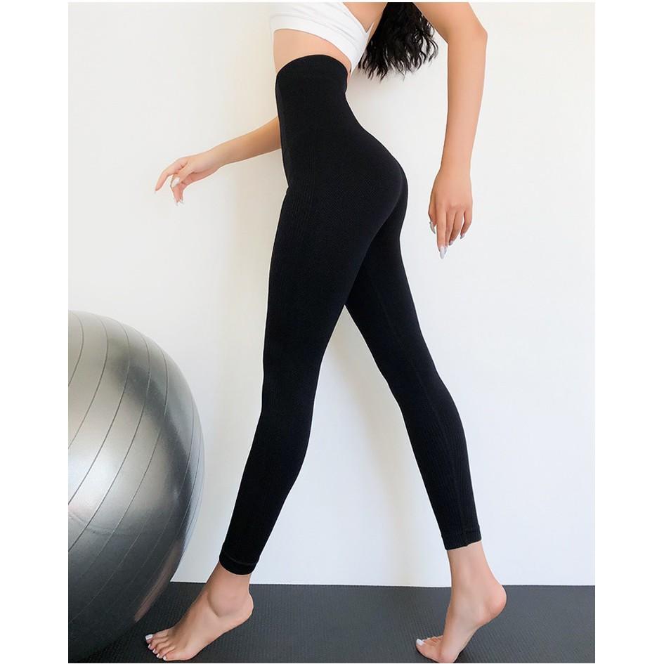 Quần legging tập gym nữ dài tập yoga zumba aerobic thể thao vải dệt kim, nâng mông