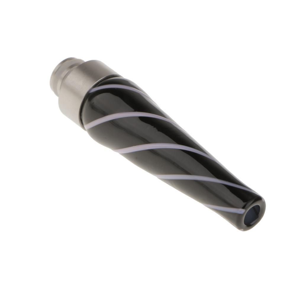 Stainless Steel with Glass Wide Bore Long 510 Thread Drip Tip - D